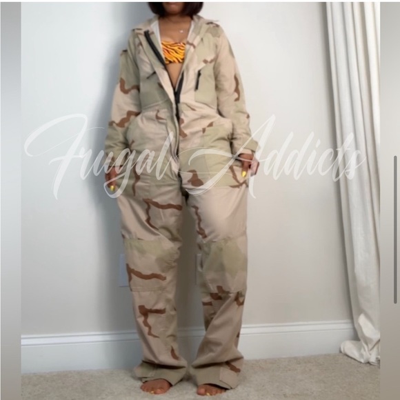RARE Official Military Special Unit Desert Camouflage Boiler Suit Coveralls Sz L - Picture 3 of 12